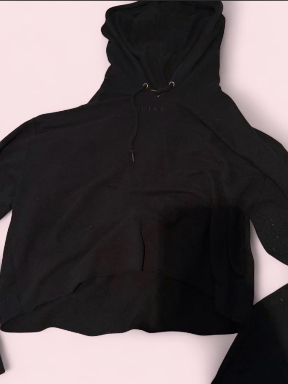 Black Cropped Hooded Sweater